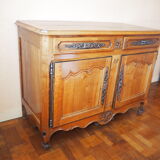 Old Louis XV low buffet in solid wood, cherry