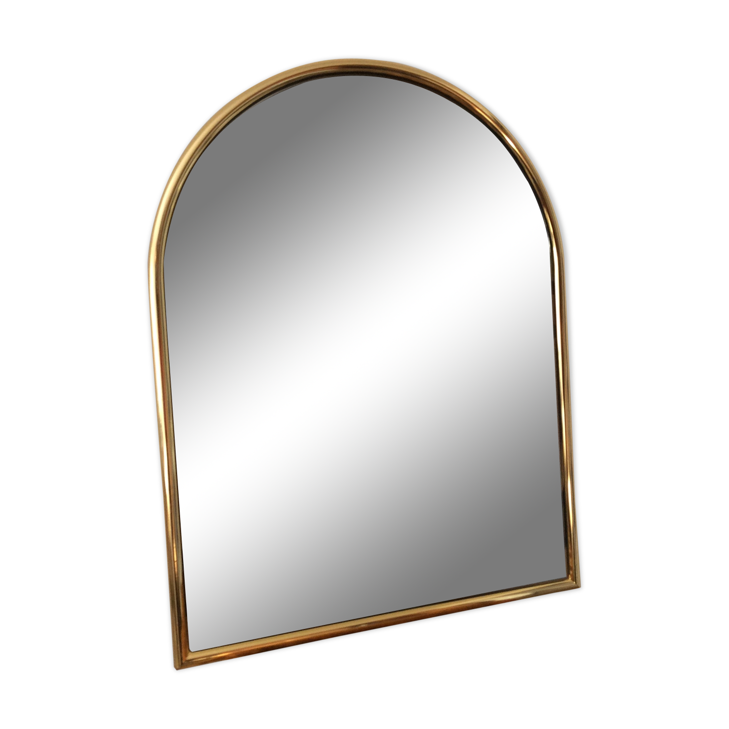 Rengency-style gold brass mirror from the 70s and 80s 45x58cm