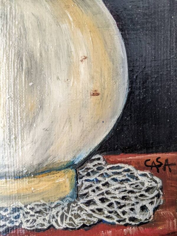 Petite huile sur toile nature morte tableau esprit campagne slow décoration
