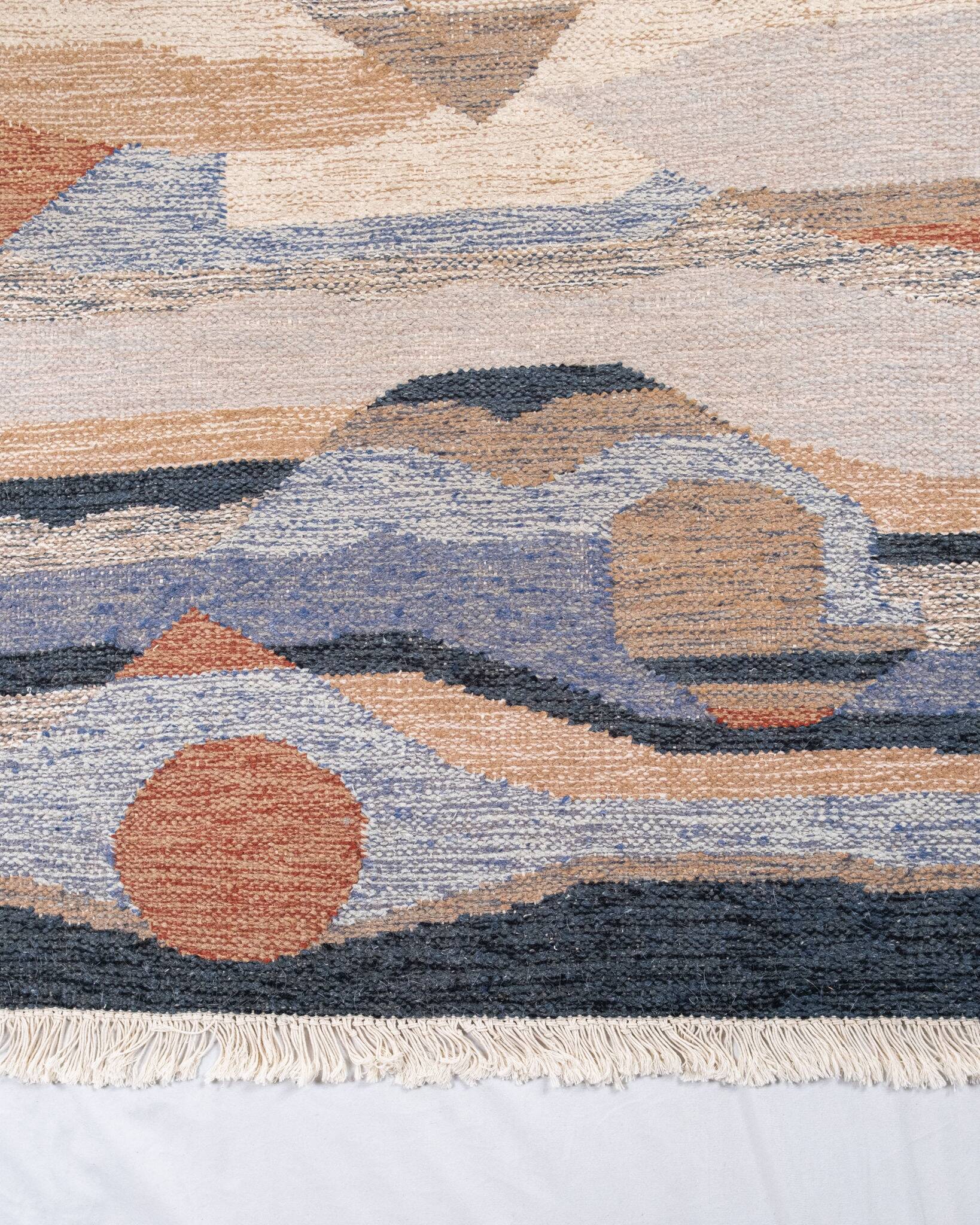 Pair of kilims or tapestries in a modern style, Central Asia, late 20th century.