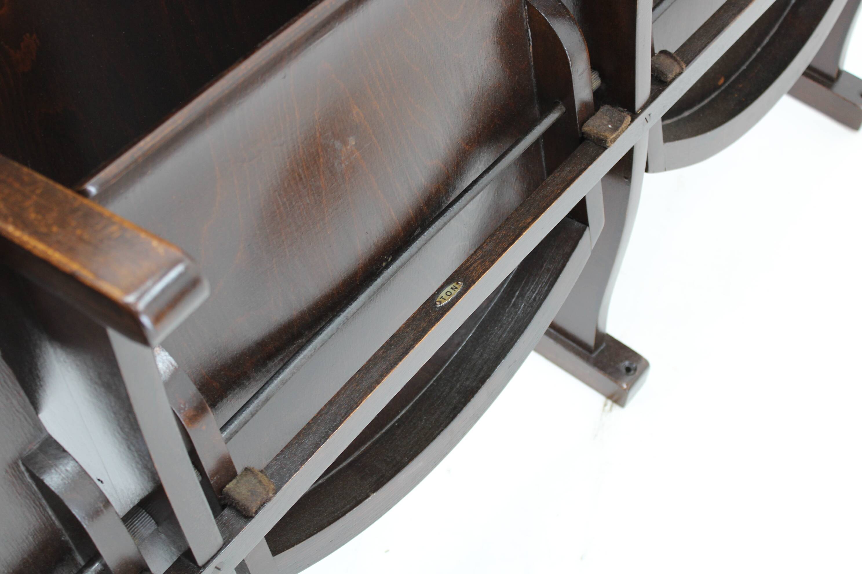 1970s 3-Seater Cinema Bench by TON, Czechoslovakia