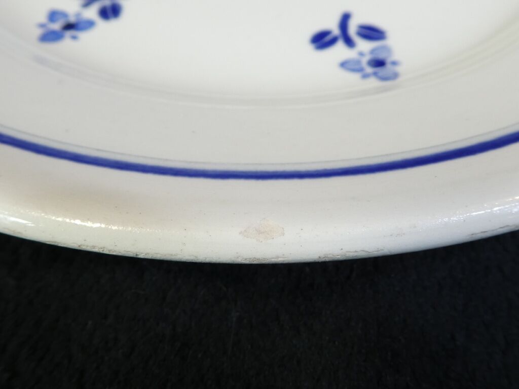 6 dessert plates in faience new model geneve small blue flower