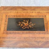 Inlaid living room pedestal table, italy 19th century, circa 1850