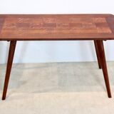 Oak wood coffee table with veneer inlay, 1960