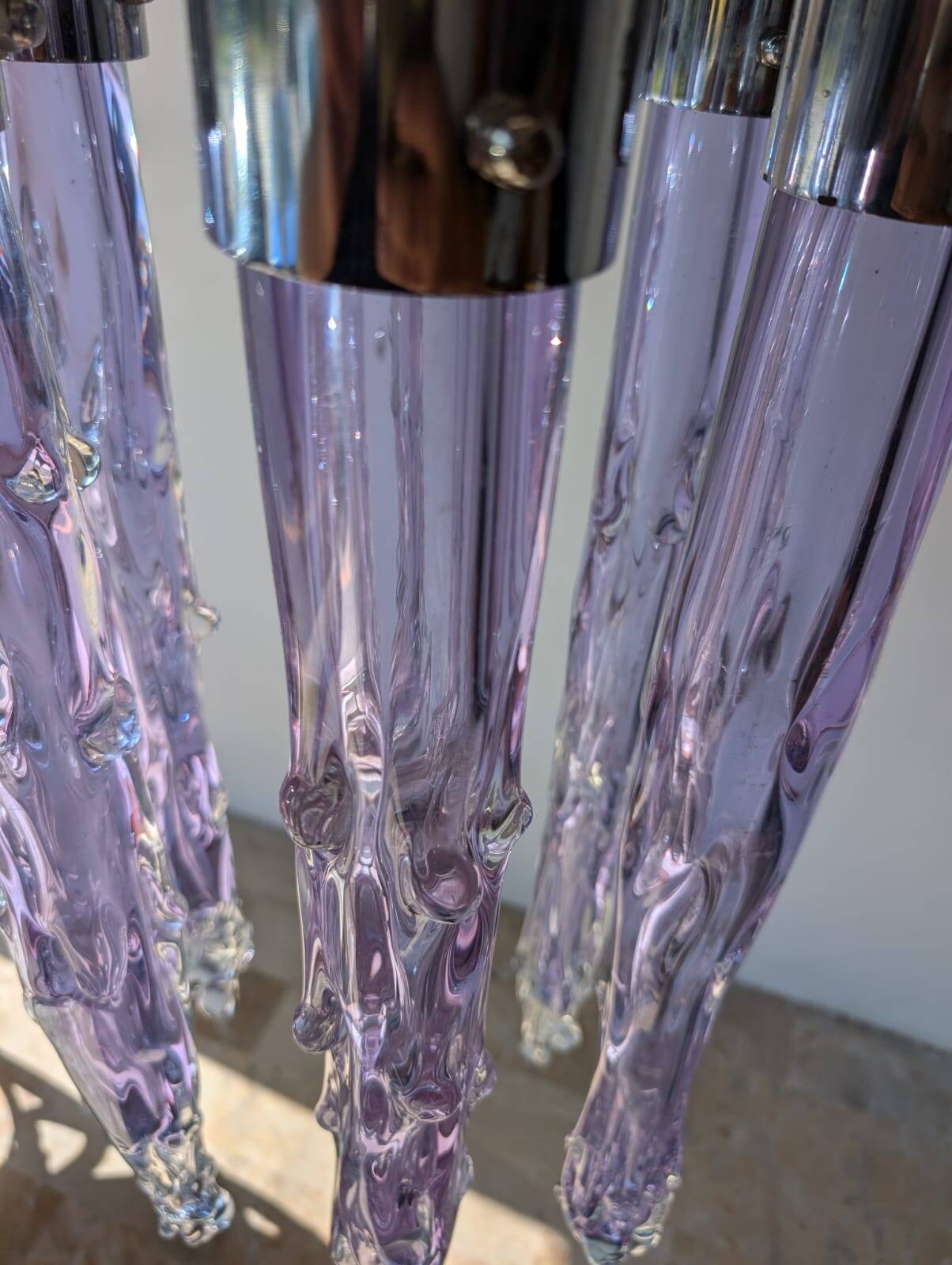 1970s Murano Iridescent Glass Ceiling Chandelier