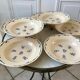 Set of 7 hollow plates k&g lunéville model "flore" 30s