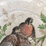 Assiette ancienne décorative motif oiseaux