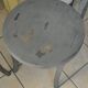 Pair of Thonet bistro chairs from 1930 in painted grey wood, half-moon backrest.