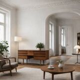 Vintage Mid-Century Modern Brown Teak Desk, 1960s