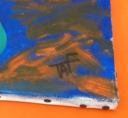 Oil painting on canvas "Bouquet of mimosa" Signed TAF (Gustave Wallet)