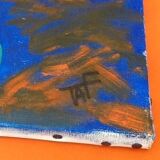 Oil painting on canvas "Bouquet of mimosa" Signed TAF (Gustave Wallet)