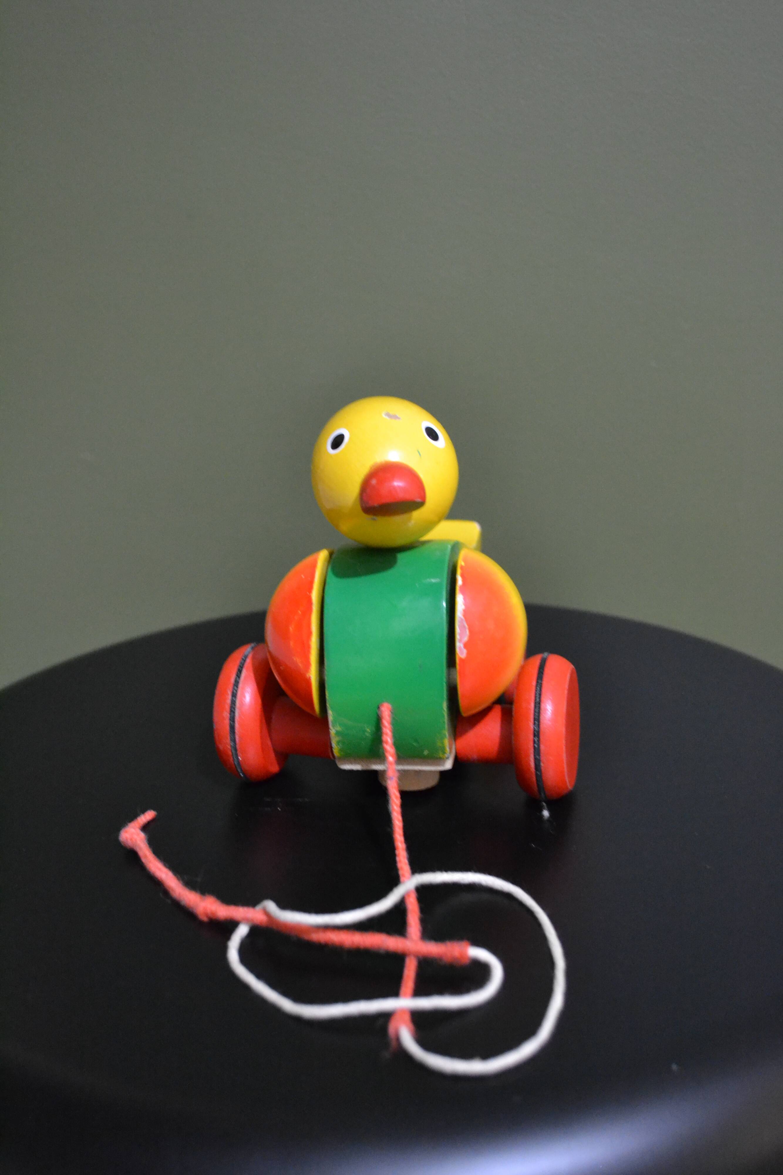 wooden pull-along duck