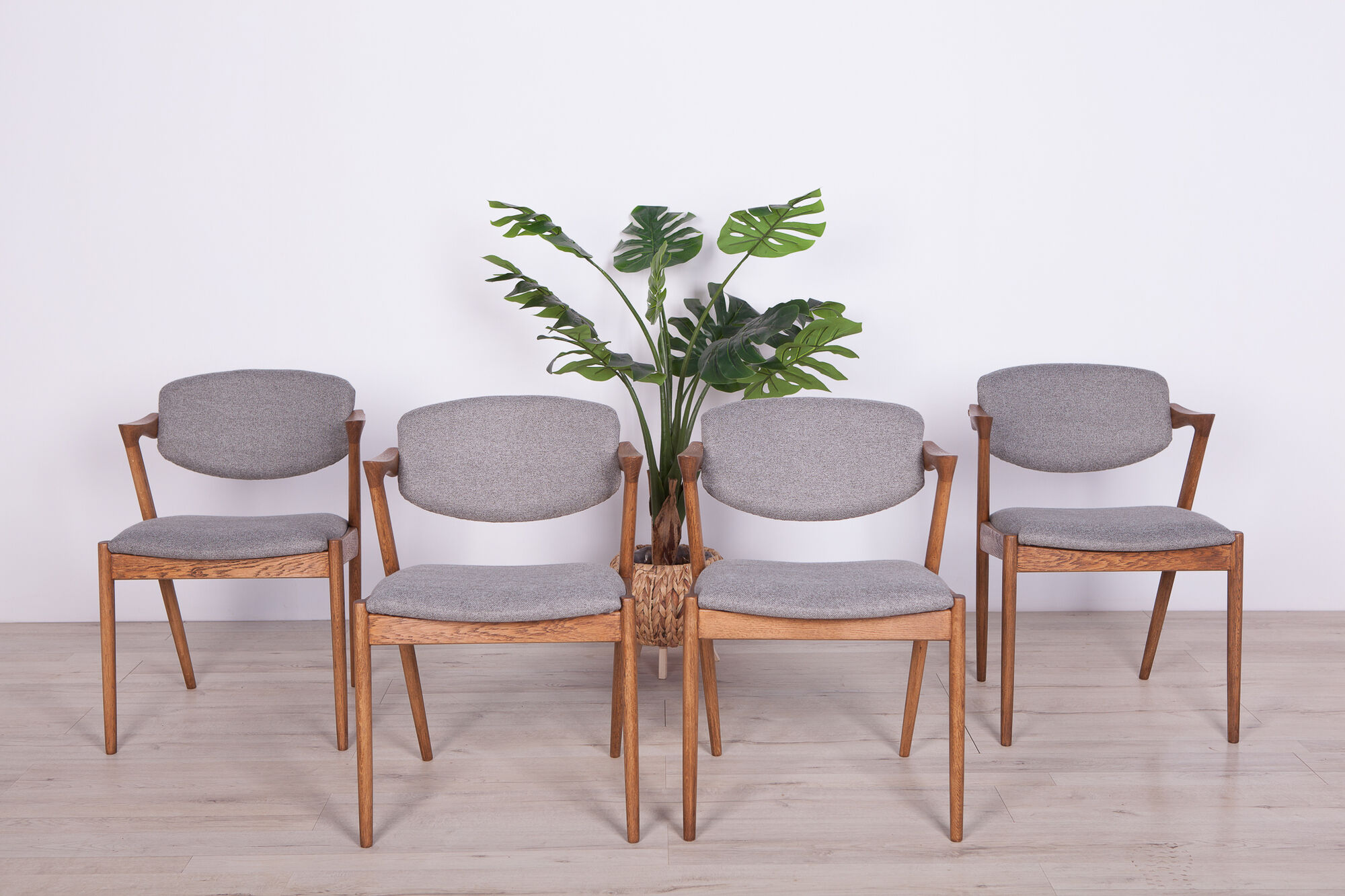 Model 42 oak dining chairs by Kai Kristiansen for Schou Andersen, 1960s, set of 4