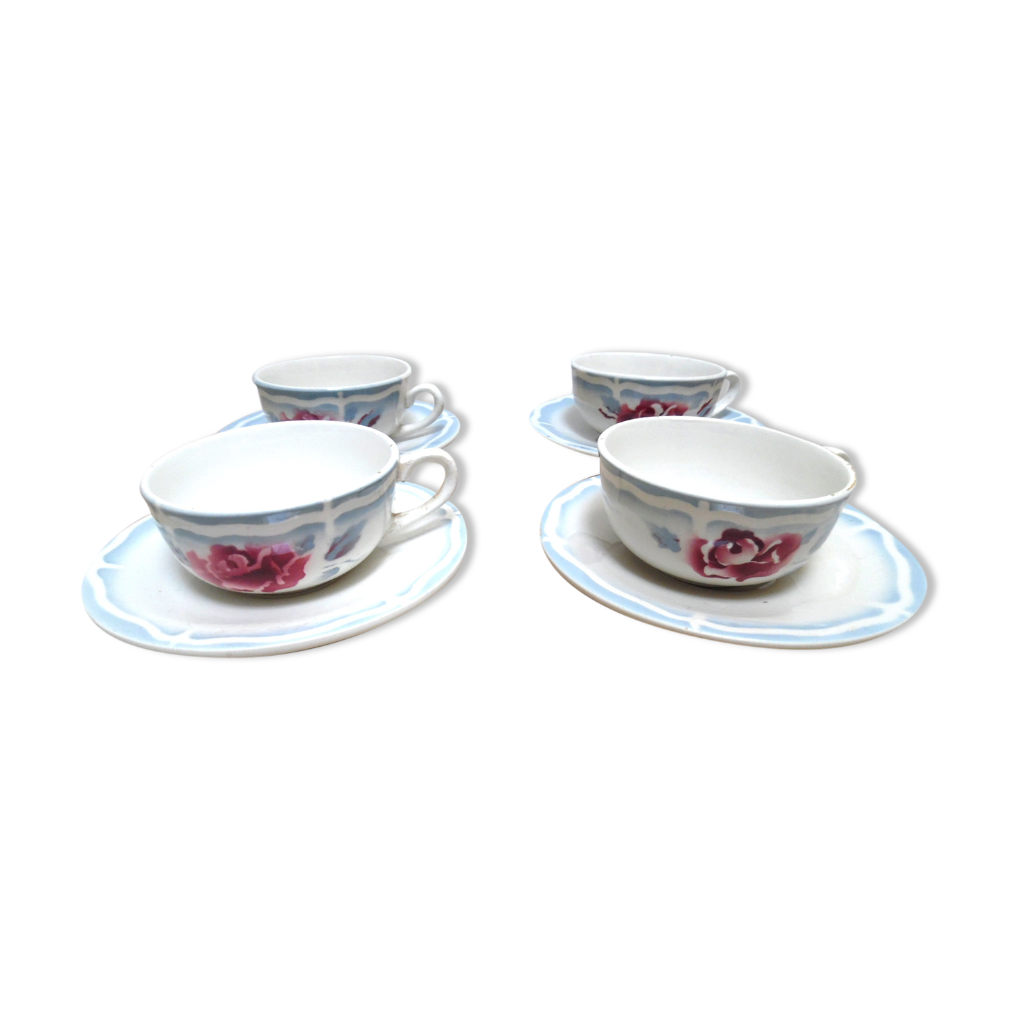 4 coffee cups and saucers Sarreguemines