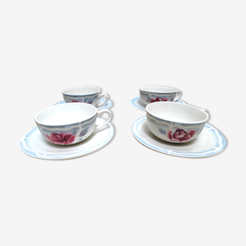 4 coffee cups and saucers Sarreguemines