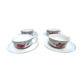 4 coffee cups and saucers Sarreguemines