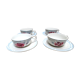 4 tasses à café et soucoupes Sarreguemines