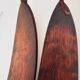 Antique wooden skis with vintage poles