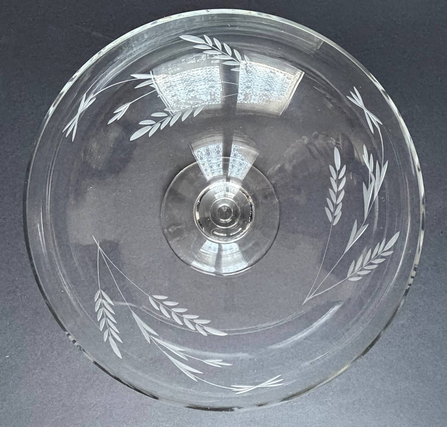 Vintage glass engraved cup