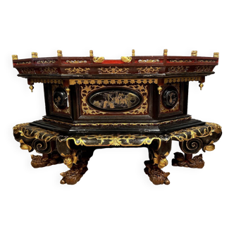 China around 1800: planter or altar with very large offerings in the shape of "Chanab"