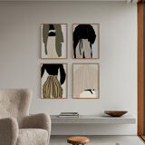 4 giclee prints. Figures wall art set of four, A3