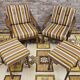Pair of vintage Scandinavian armchairs with 2 Ottoman stools 1970