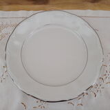 Kronester Bavaria white porcelain round dish and silver ledé