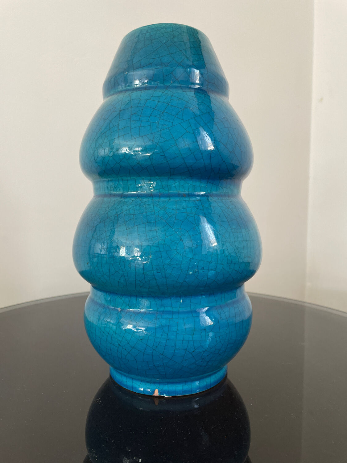 Cracked Art Deco ceramic vase Francis Bichoff