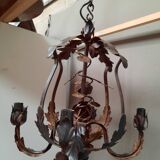 Tole chandelier with floral pattern