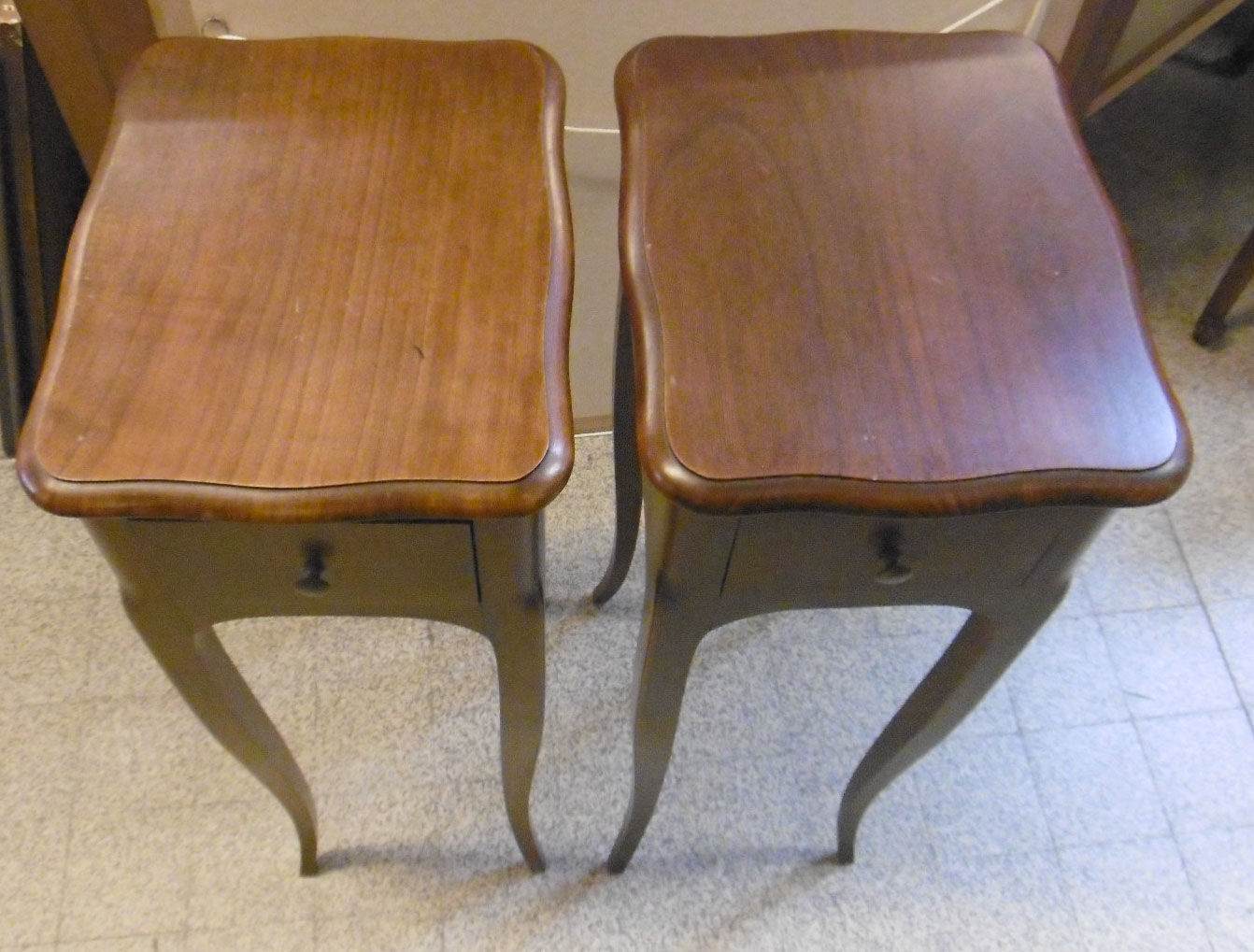 Pair of Louis XV style bedsides in cherry