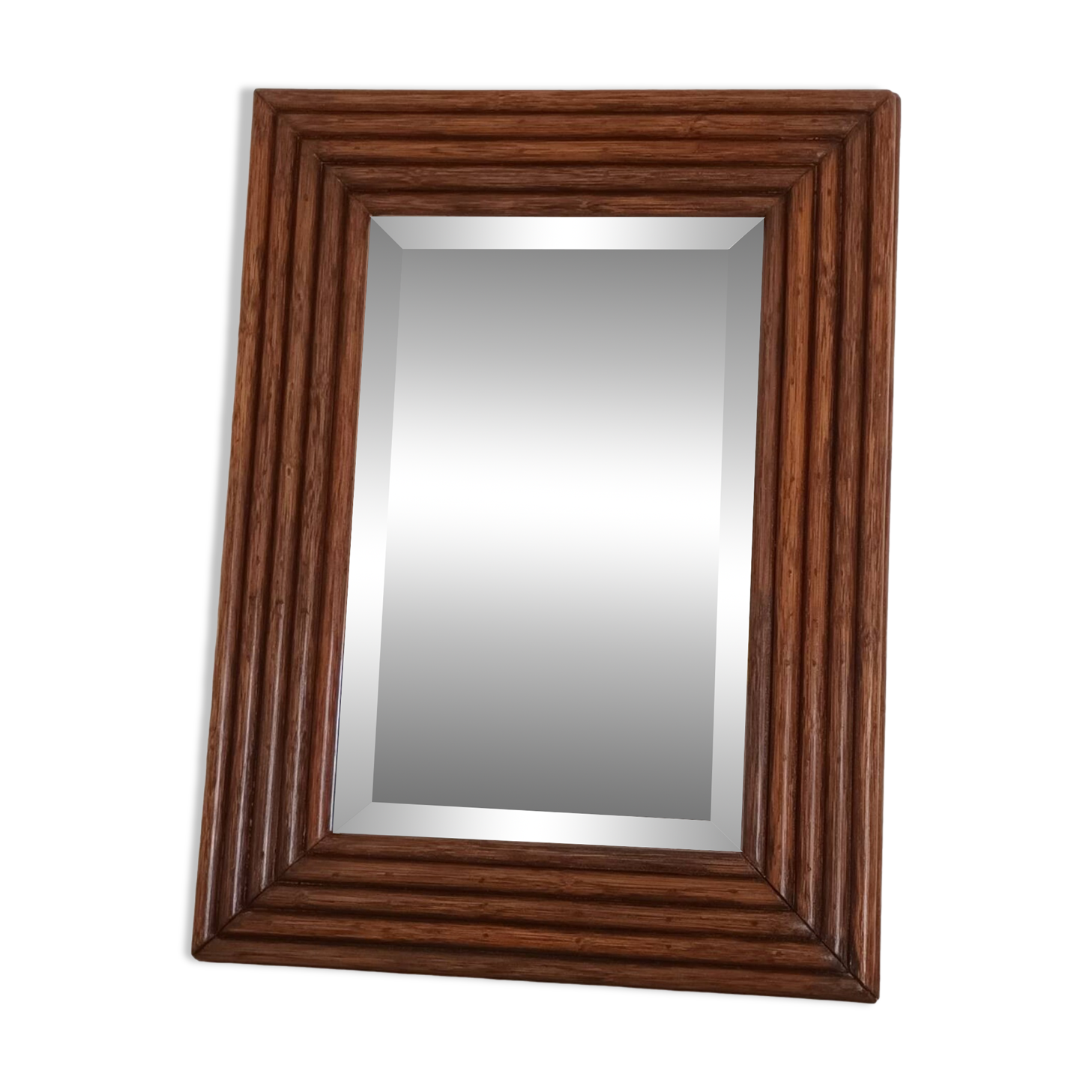 Vintage Bamboo Beveled Mirror