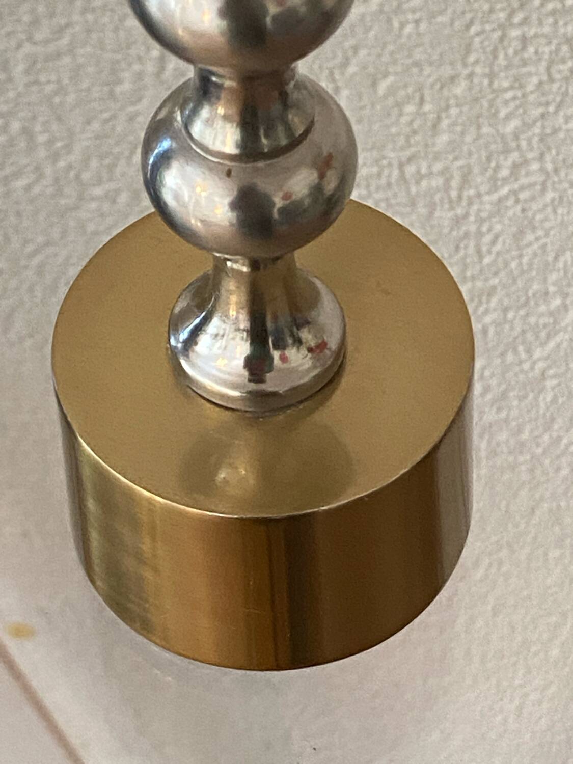 Silver and gold metal candle holder