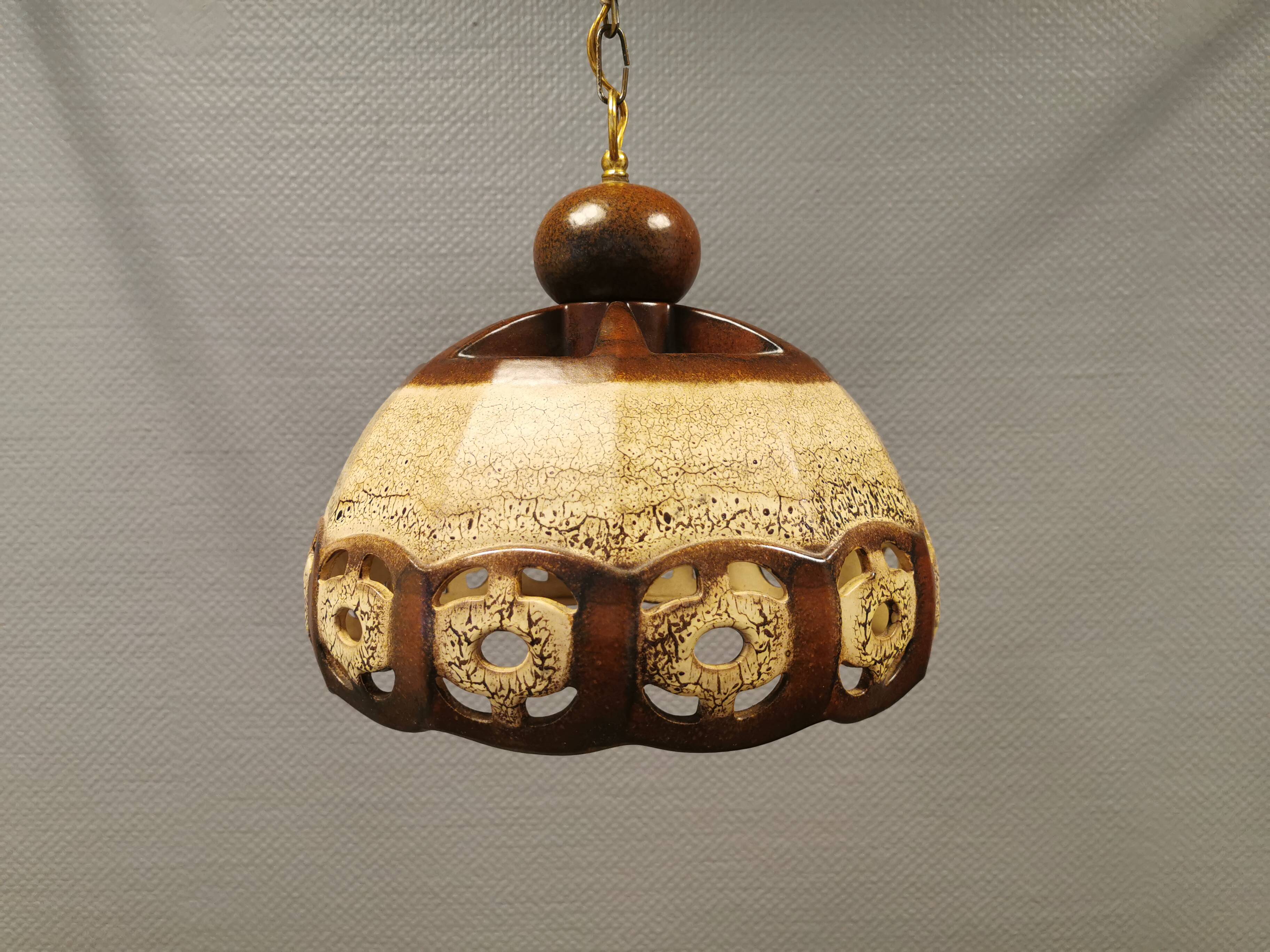 Ceramic hanging lamp, Danish from the 1970s.