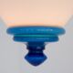 Scandinavian Art Deco milk glass pendant light with azure blue details, 1930s