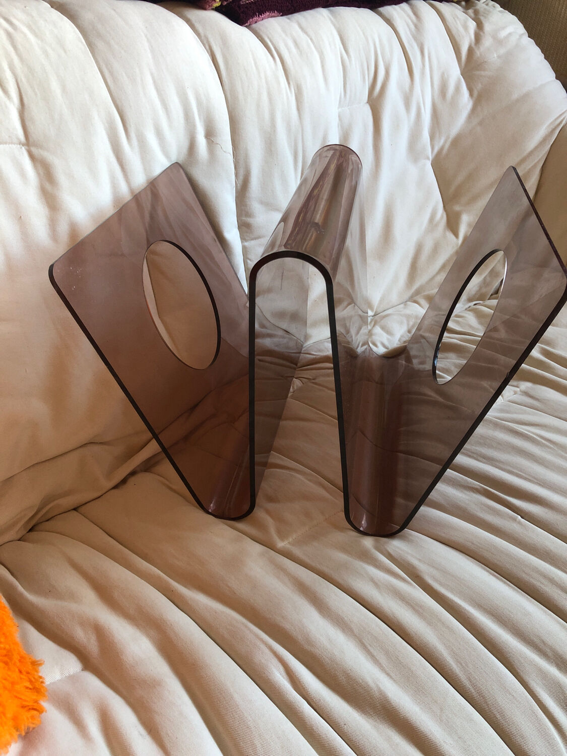 Michel Dumas plexiglas magazine rack for Roche Bobois