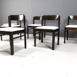 Vintage brutalist dining chairs, set of 6 - 1970s