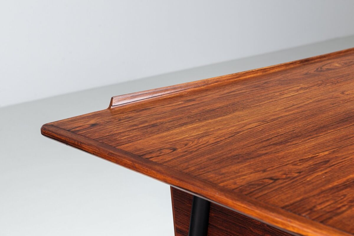 Scandinavian executive desk in rosewood with bar Denmark 1960