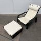 Modern mid-century Pulkka lounge chair set and footrest by Ilmari Lappalainen for Asko, Finland, 1960s.