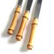 Set de 3 couteaux tartines avec manches bambou, années 60