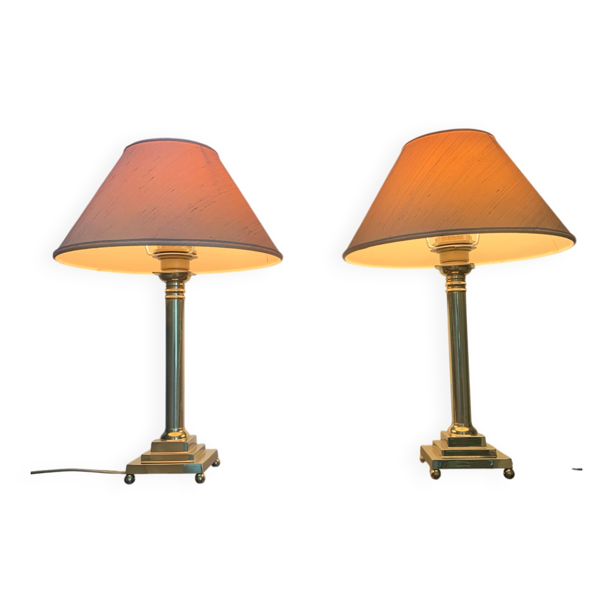 Paire de lampes laiton vintage
