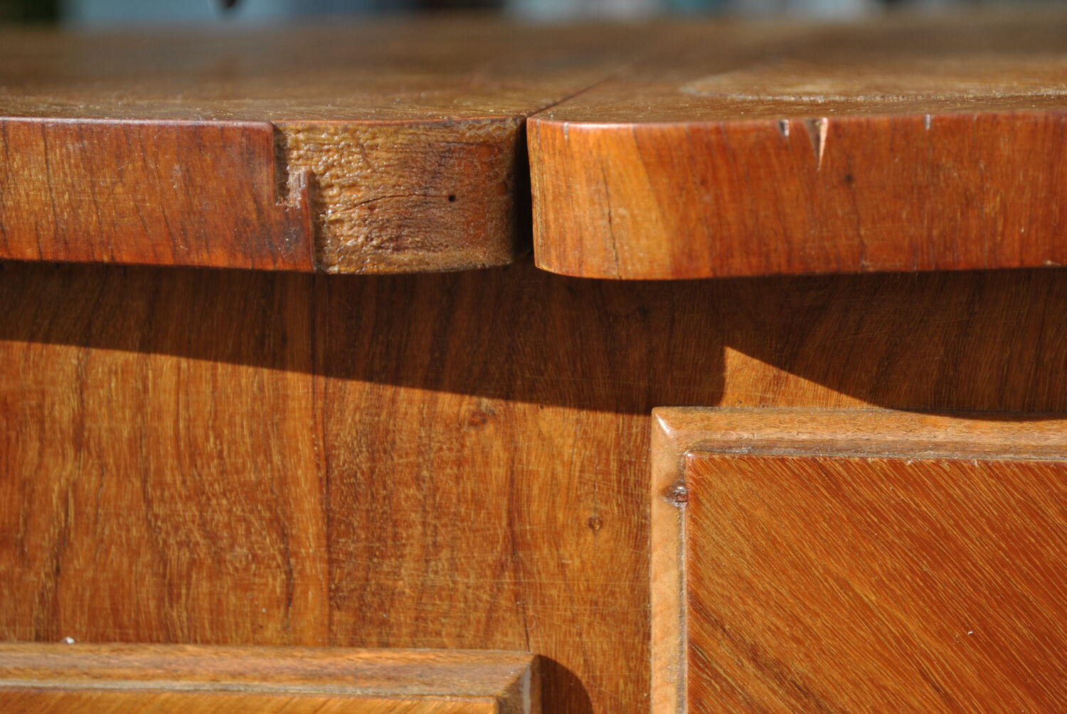 Rustic Louis XV hairdresser in cherry wood, functioning as a desk.