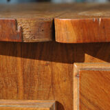 Rustic Louis XV hairdresser in cherry wood, functioning as a desk.