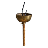 Art Deco chandelier with 4 arms in glass and brass, Sweden, 1940s