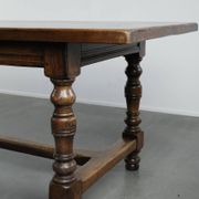Large antique English oak farmhouse XXL dining table from the 19th century