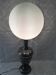 Atypical metal lamp medieval globe opaline style