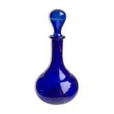 Carafe en verre soufflé bleu années 60-70
