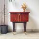 Vintage wood and brass bedside table, 1950s