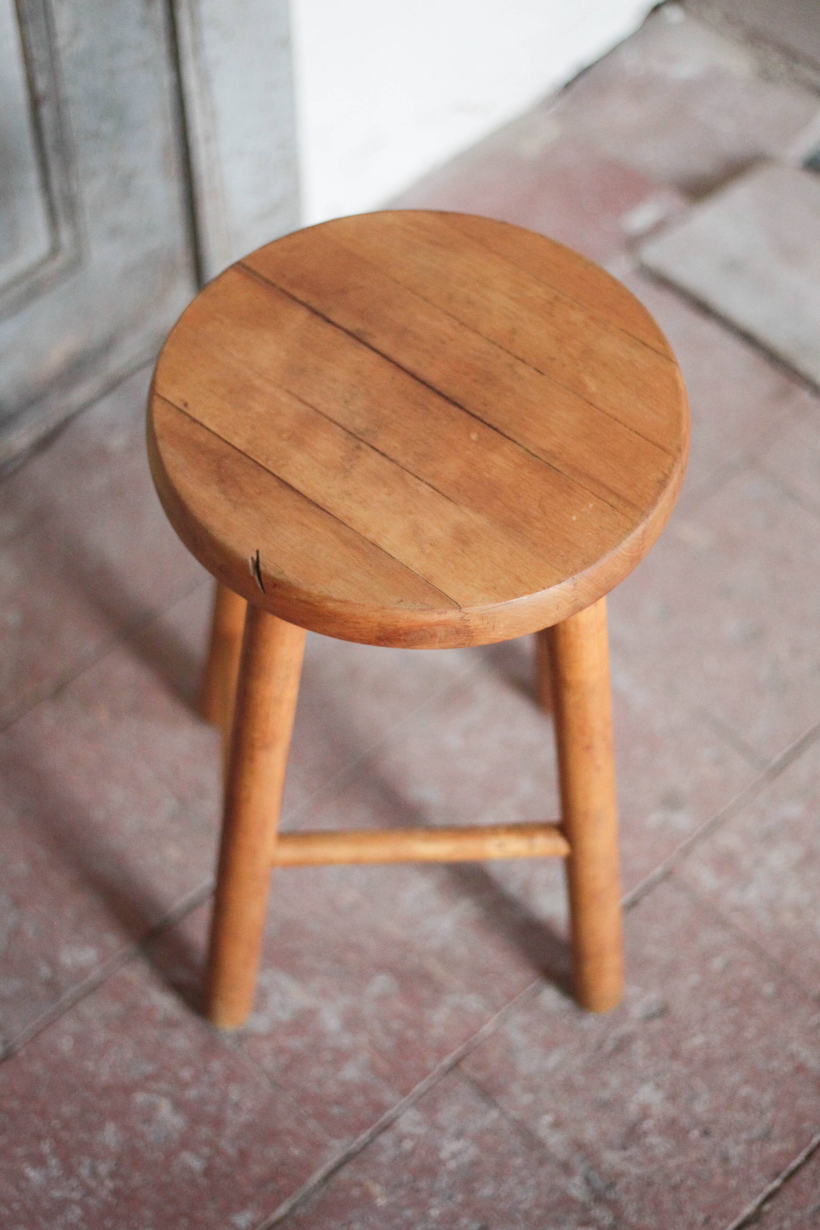 Vintage stool, wooden stool, occasional stool, plant stand, interior decor