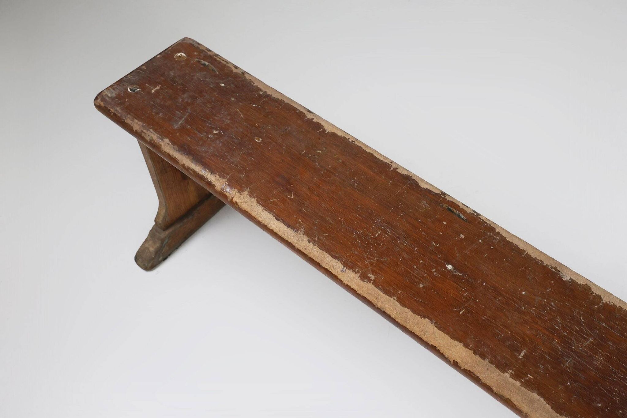 Rustic French Bench in Oak with Carvings and Nice Patina, 1850s