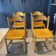 Set of 4 modernist light wood chairs from France, 1990s